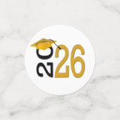 Goud en zwart 2025 Afstuderen Confetti (Kleine voorkant)