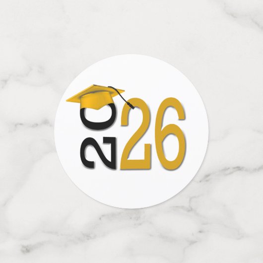 Goud en zwart 2025 Afstuderen Confetti (Kleine voorkant)