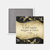 Goud en zwart 50e Jubileum Magnet (Voorkant / Achterkant)