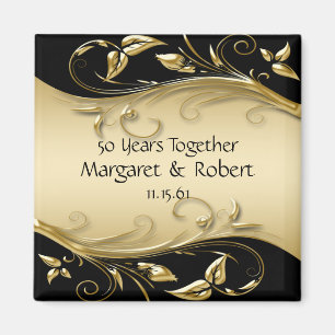 Goud en zwart 50e Jubileum Magnet