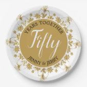 Goud en zwart 50e Jubileum papier Bord (Voorkant)