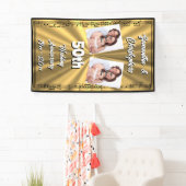 Goud en zwart 50e trouwdag spandoek (Insitu)