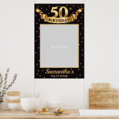 Goud en Zwart 50e Verjaardag Foto Prop Frame Chic Poster (Keuken)