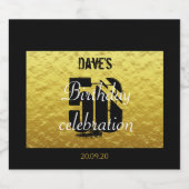 Goud en Zwart 50e Verjaardag Mousserende Wijn Labe Sparkling Wijnetiket (Enkel label)