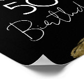 Goud en zwart 50ste verjaardag poster (Hoek)