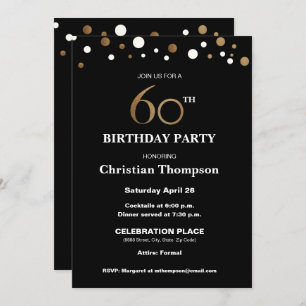 Goud en zwart, 60e verjaardag kaart