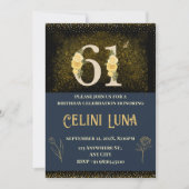 Goud en zwart 61e-69e verjaardag uitnodigingen (Voorkant)
