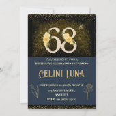 Goud en zwart 61e-69e verjaardag uitnodigingen (Voorkant)