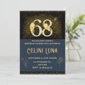 Goud en zwart 61e-69e verjaardag uitnodigingen (Staand voorkant)