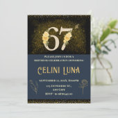 Goud en zwart 61e-69e verjaardag uitnodigingen (Staand voorkant)