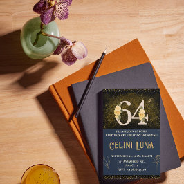 Goud en zwart 61e-69e verjaardag uitnodigingen