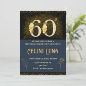 Goud en zwart 61e-69e verjaardag uitnodigingen (Staand voorkant)