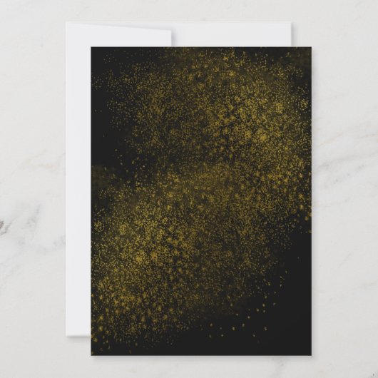 Goud en zwart 61e-69e verjaardag uitnodigingen (Achterkant)