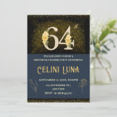 Goud en zwart 61e-69e verjaardag uitnodigingen (Staand voorkant)