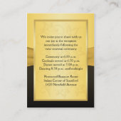 Goud en zwart aangesloten Hearts Receptie Kaart (Achterkant)