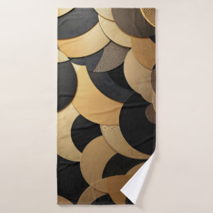 Goud en zwart Abstract geometrisch patroon Badhanddoek