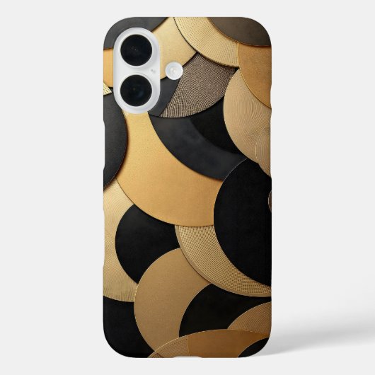 Goud en zwart Abstract geometrisch patroon Case-Mate iPhone Case (Achterkant)