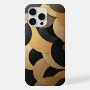 Goud en zwart Abstract geometrisch patroon iPhone 15 Pro Max Case