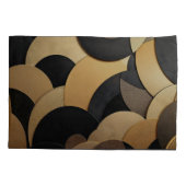 Goud en zwart Abstract geometrisch patroon Kussensloop (Achterkant)