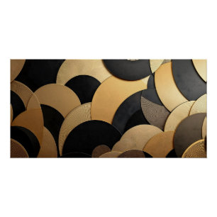 Goud en zwart Abstract geometrisch patroon Perfect Poster