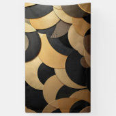 Goud en zwart Abstract geometrisch patroon Spandoek (Verticaal)
