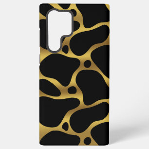 Goud en zwart abstract giraffe patroon samsung galaxy hoesje