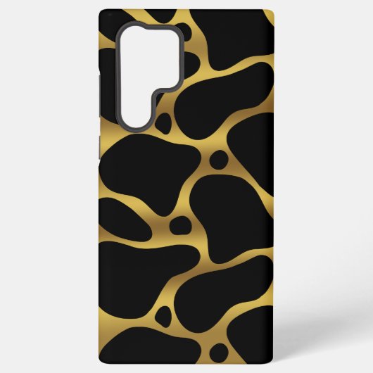 Goud en zwart abstract girafpatroon samsung galaxy hoesje (Achterkant)