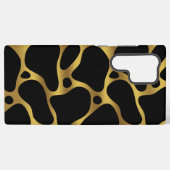 Goud en zwart abstract girafpatroon samsung galaxy hoesje (Achterkant horizontaal)
