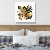 Goud en zwart Abstract Natuur kunst Canvas Afdruk (Insitu (Slaapkamer))