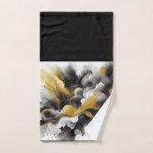 Goud en Zwart Abstracte AI Kunst Bad Handdoek (Handdoek)