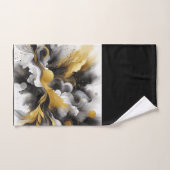 Goud en Zwart Abstracte AI Kunst Bad Handdoek (Handdoek)