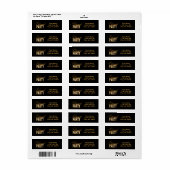 Goud en zwart Adresetiket Etiket (Full Sheet)