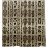 Goud en zwart-Afrikaans stijlontwerp Douchegordijn (Voorkant)