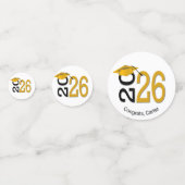 Goud en Zwart Afstuderen 2026  Confetti (Voorkanten)