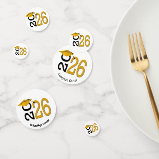 Goud en Zwart Afstuderen 2026  Confetti (Groep)