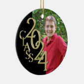 Goud en zwart Afstuderen Klasse van 2018 Foto Keramisch Ornament (Rechts)