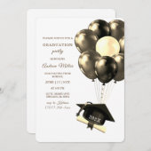 Goud en zwart Afstuderen Sjabloon Kaart (Voorkant / Achterkant)