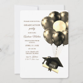 Goud en zwart Afstuderen Sjabloon Kaart