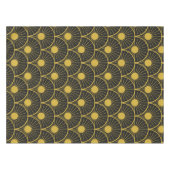 Goud en zwart Art Deco Sun Pattern Tafelkleed (Voorkant (Horizontaal))