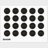 Goud en zwart Art Deco Verjaardagsfeestzegels Ronde Sticker (Vel)