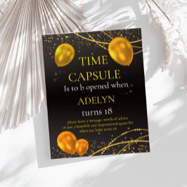 "Goud en zwart Baby Eerste Verjaardag" Poster