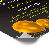 "Goud en zwart Baby Eerste Verjaardag" Poster (Hoek)