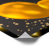 "Goud en zwart Baby Eerste Verjaardag" Poster (Hoek)