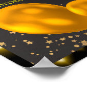 "Goud en zwart Baby Eerste Verjaardagsjaar" Poster (Hoek)