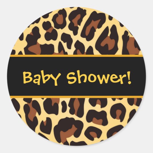 Goud en zwart Baby shower Ronde Sticker (Voorkant)