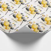 Goud en zwart ballon - Birthday Wrapping Paper Cadeaupapier (Hoek)