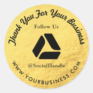 Goud en zwart   Bedankt Business LOGO Sticker