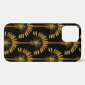 Goud en zwart behangselpapier met een bloempatroon Case-Mate iPhone case (Achterkant (horizontaal))