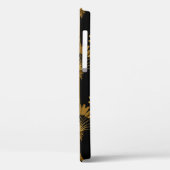 Goud en zwart behangselpapier met een bloempatroon Case-Mate iPhone case (Achterkant / Links)