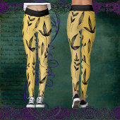 Goud en zwart blad Chique Moderne Kunst Minimalist Leggings
